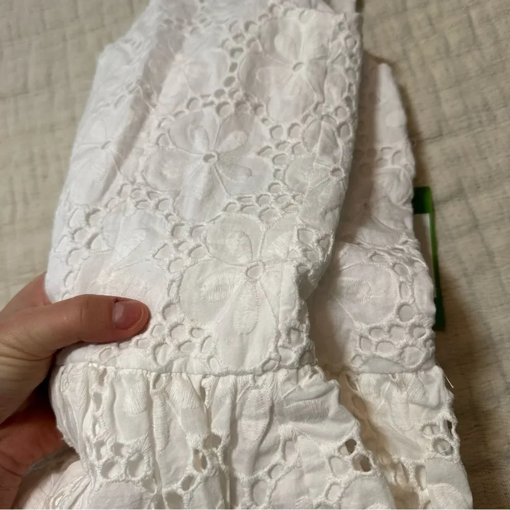 Lilly Pulitzer Calhoun Scoop Neck Resort White Charleston Eyelet Dress NWT 6